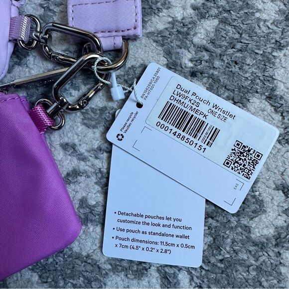 NWT Lululemon Dual Pouch Wristlet - Dahlia Mauve/Meadowsweet Pink Holiday Gift - Picture 4 of 4